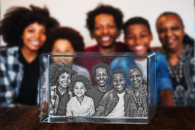 Personalized Laser Engraved 3d Crystal Photo portrait, Graduation, Memorial, Anniversary, Wedding, Family Portrait, customized Picture ktclubs.com