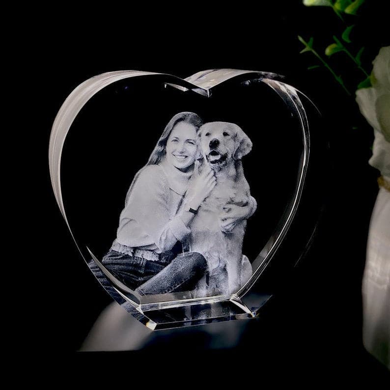 Personalized Mother's Day Gifts, Wedding Anniversary Portrait, Customized Laser Etched Picture, Personalized 3D Photo Crystal Heart ktclubs.com