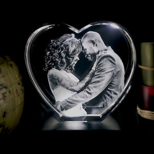 Personalized Mother's Day Gifts, Wedding Anniversary Portrait, Customized Laser Etched Picture, Personalized 3D Photo Crystal Heart ktclubs.com