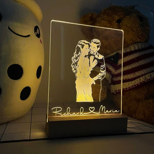 Personalized Photo 3D Lamp, Custom Photo Desk Lamp, Picture Night Lamp, Bedside Lamp Anniversary Gift, Wedding Ideas, Portrait Photo 3D Lamp ktclubs.com