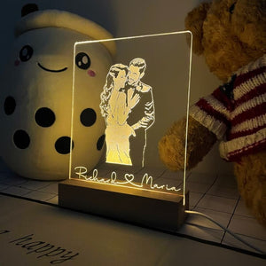 Personalized Photo 3D Lamp, Custom Photo Desk Lamp, Picture Night Lamp, Bedside Lamp Anniversary Gift, Wedding Ideas, Portrait Photo 3D Lamp ktclubs.com