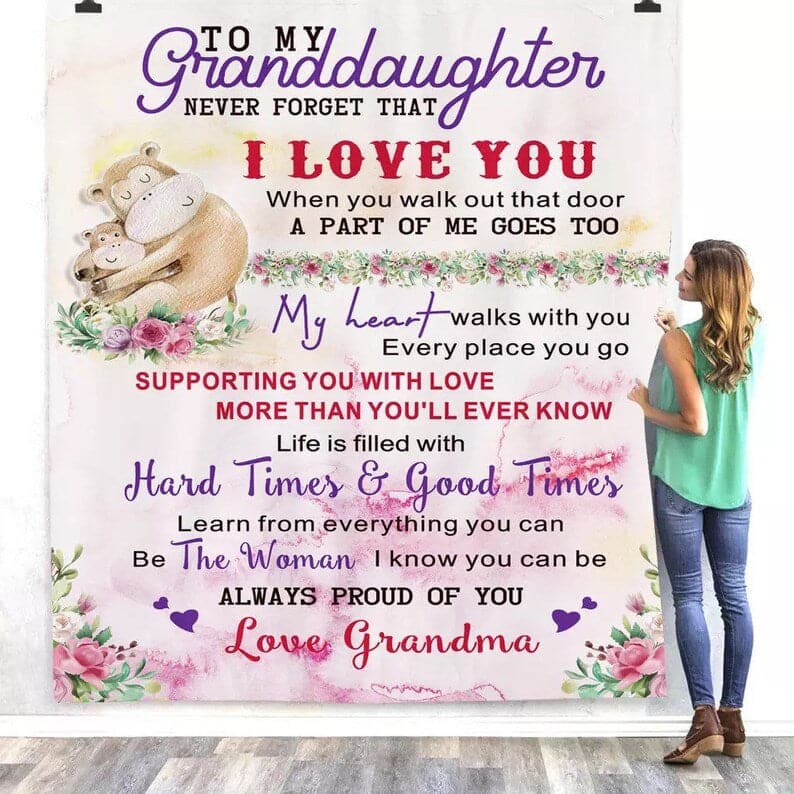 Personalized blanket, To My Granddaughter Blanket, Granddaughters gift, custom granddaughter gift, message to granddaughter blanket ktclubs.com