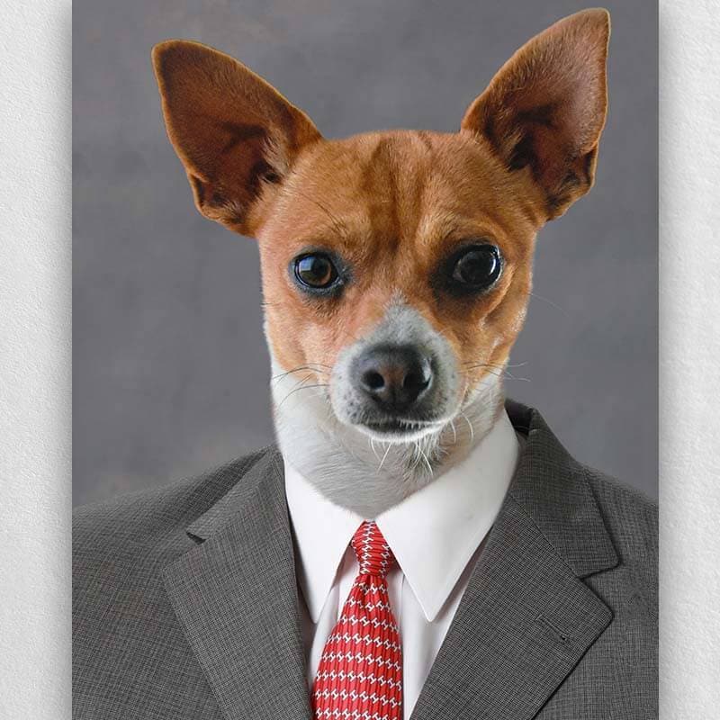 Pet In Suit Painting Custom Dog Cat Suit Portrait ktclubs.com