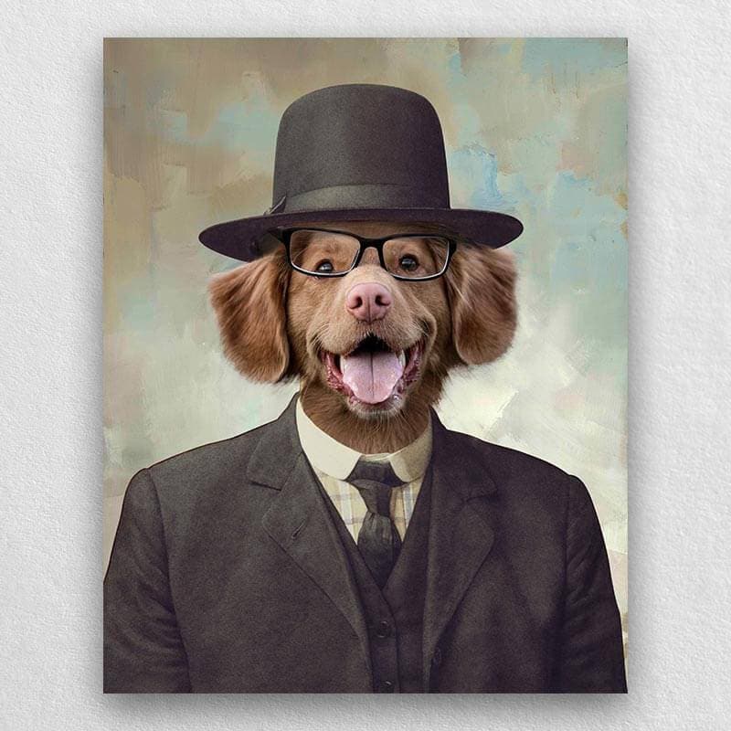 Pet In Suit With Hat Portrait Pet Creations Art ktclubs.com