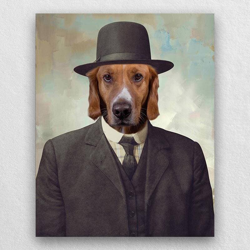 Pet In Suit With Hat Portrait Pet Creations Art ktclubs.com