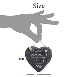 Pet Pawprints Heart Slate Ornament ktclubs.com