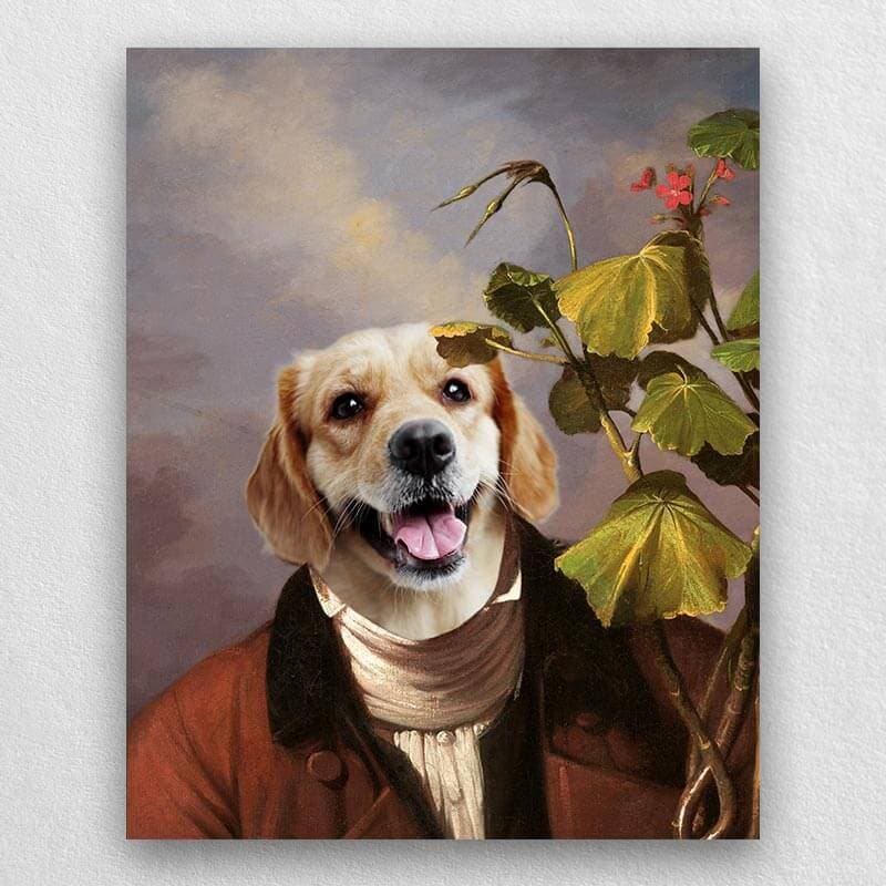 Pet With Geranium Old World Pet Portraits On Canvas ktclubs.com