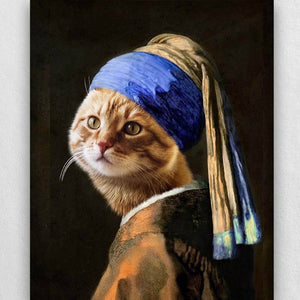 Pets with A Pearl Earring Custom Pet Portraits Funny ktclubs.com