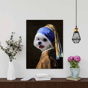 Pets with A Pearl Earring Custom Pet Portraits Funny ktclubs.com