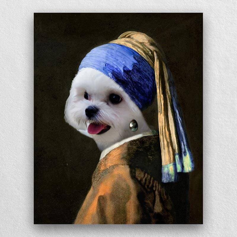 Pets with A Pearl Earring Custom Pet Portraits Funny ktclubs.com