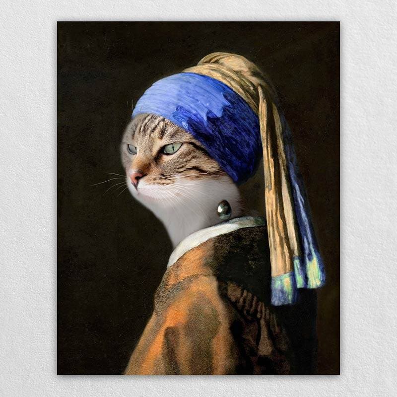 Pets with A Pearl Earring Custom Pet Portraits Funny ktclubs.com