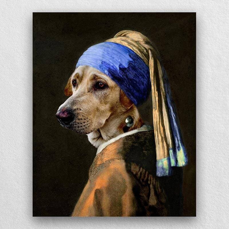 Pets with A Pearl Earring Custom Pet Portraits Funny ktclubs.com