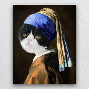 Pets with A Pearl Earring Custom Pet Portraits Funny ktclubs.com