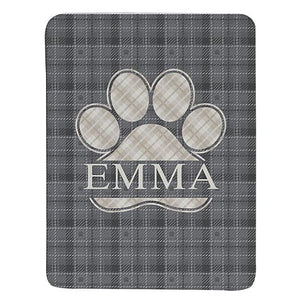 Plaid Paw Print Pet Blanket ktclubs.com