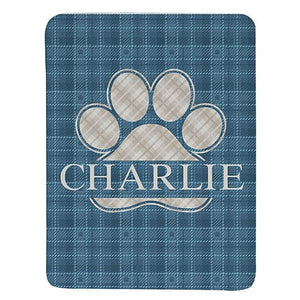 Plaid Paw Print Pet Blanket ktclubs.com