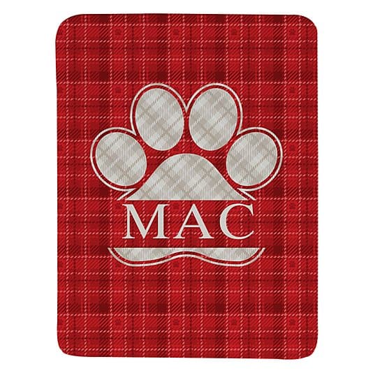 Plaid Paw Print Pet Blanket ktclubs.com