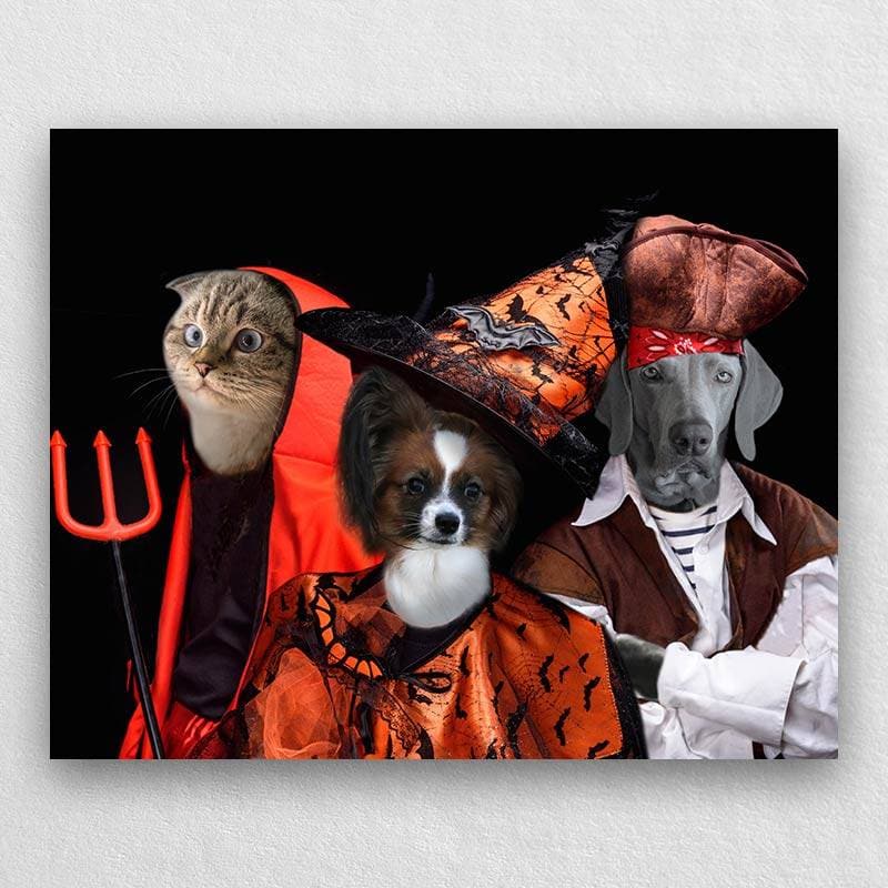 Portrait Of Pets In Halloween Costume Combination ktclubs.com