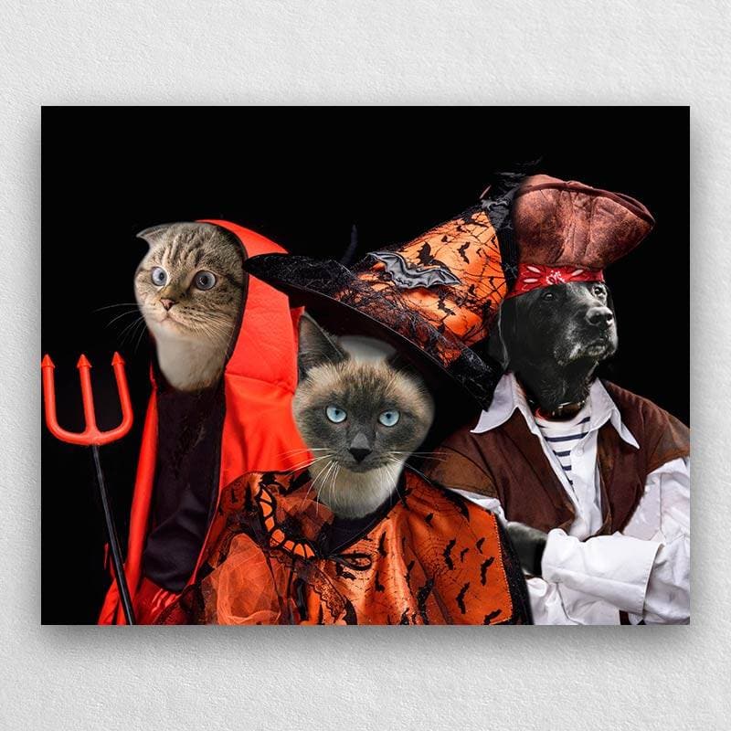 Portrait Of Pets In Halloween Costume Combination ktclubs.com