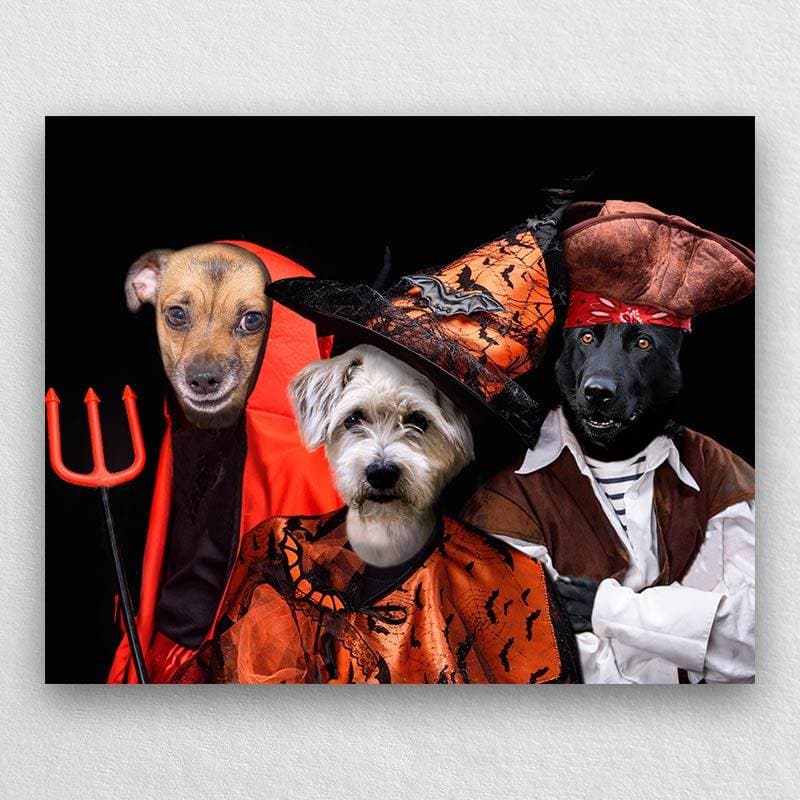 Portrait Of Pets In Halloween Costume Combination ktclubs.com