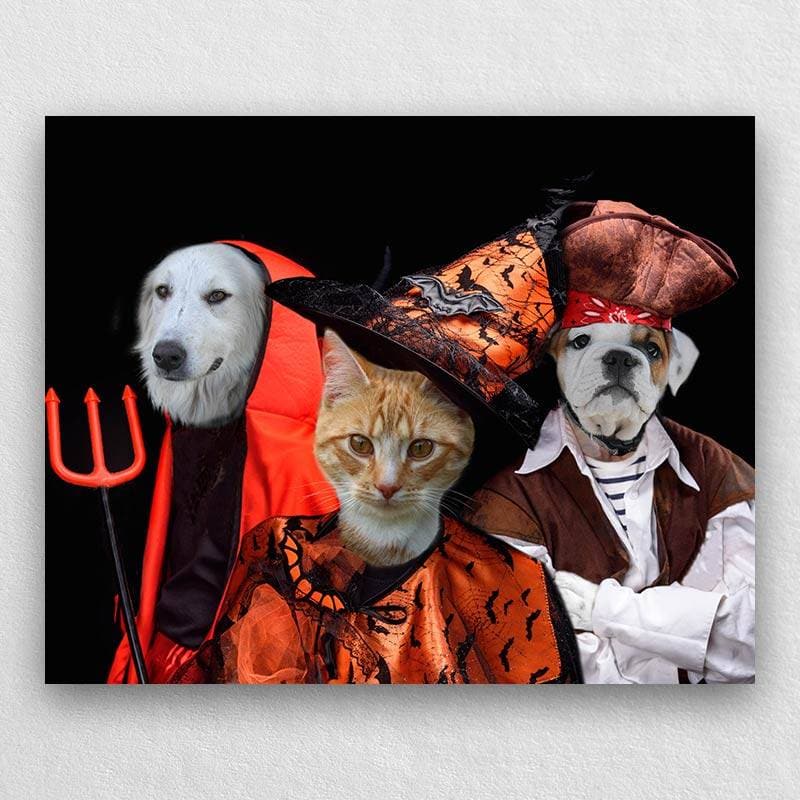 Portrait Of Pets In Halloween Costume Combination ktclubs.com