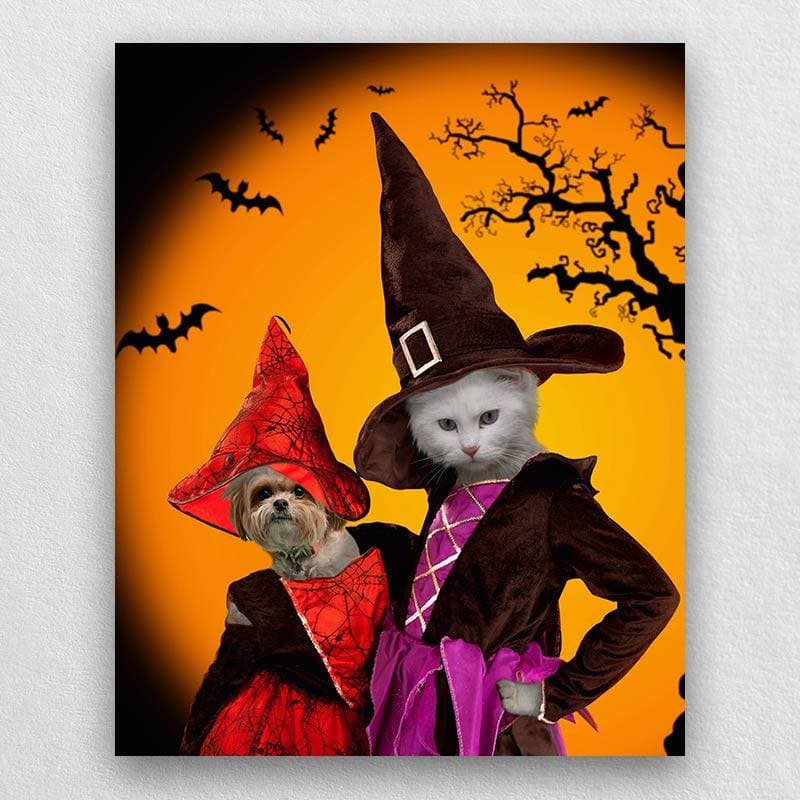 Portrait Of Your Pets In Halloween Witch Costumes ktclubs.com