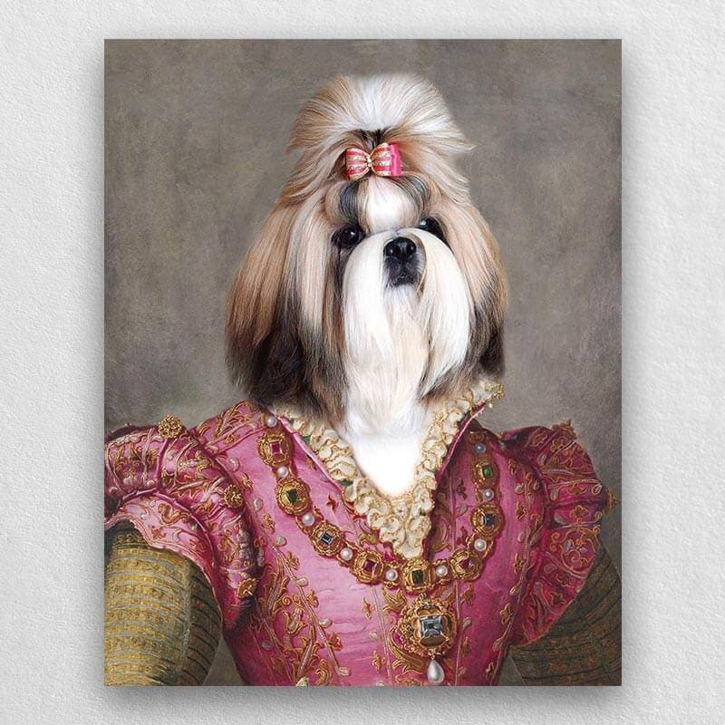 Pretty Lady Royal Pet Painting Beautiful Dog Paintings ktclubs.com