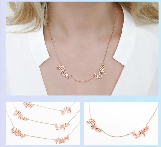 Private custom English name necklace IPG14K rose gold couple diy letter collarbone chain girlfriend gift ktclubs.com