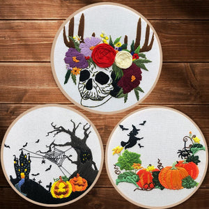 Pumpkin skull-embroidery ktclubs.com