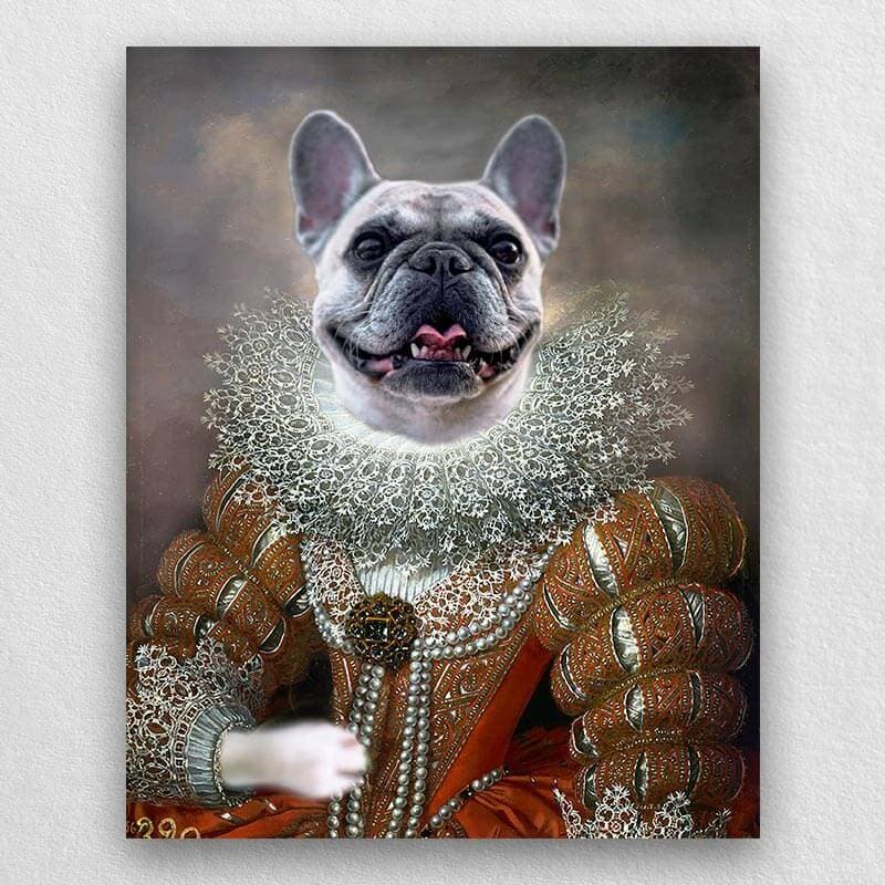 Queen Cat Dog Pet Renaissance Portrait Animal Portrait Canvas ktclubs.com