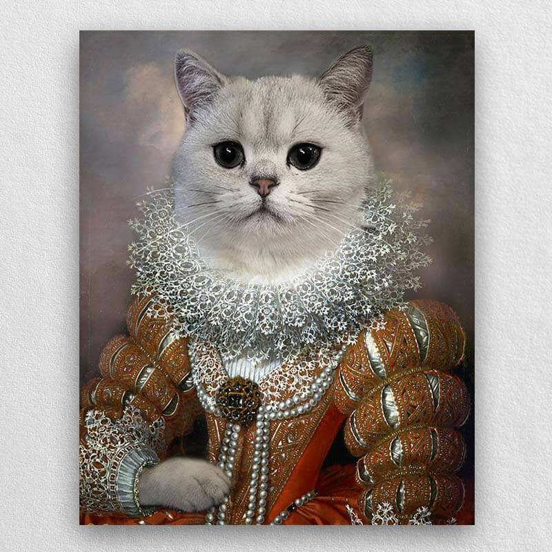 Queen Cat Dog Pet Renaissance Portrait Animal Portrait Canvas ktclubs.com