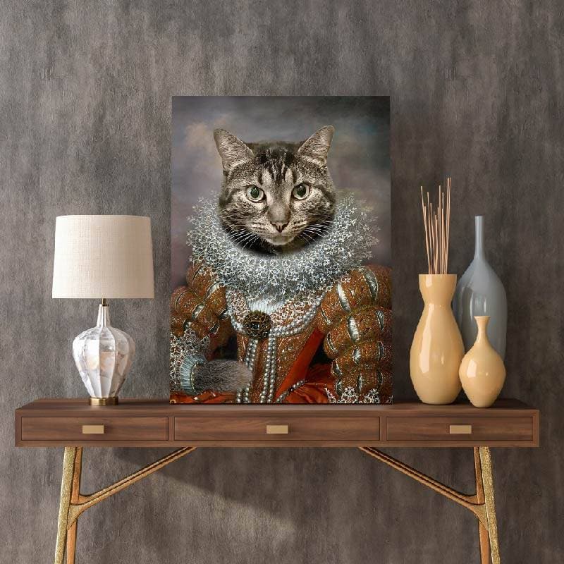 Queen Cat Dog Pet Renaissance Portrait Animal Portrait Canvas ktclubs.com