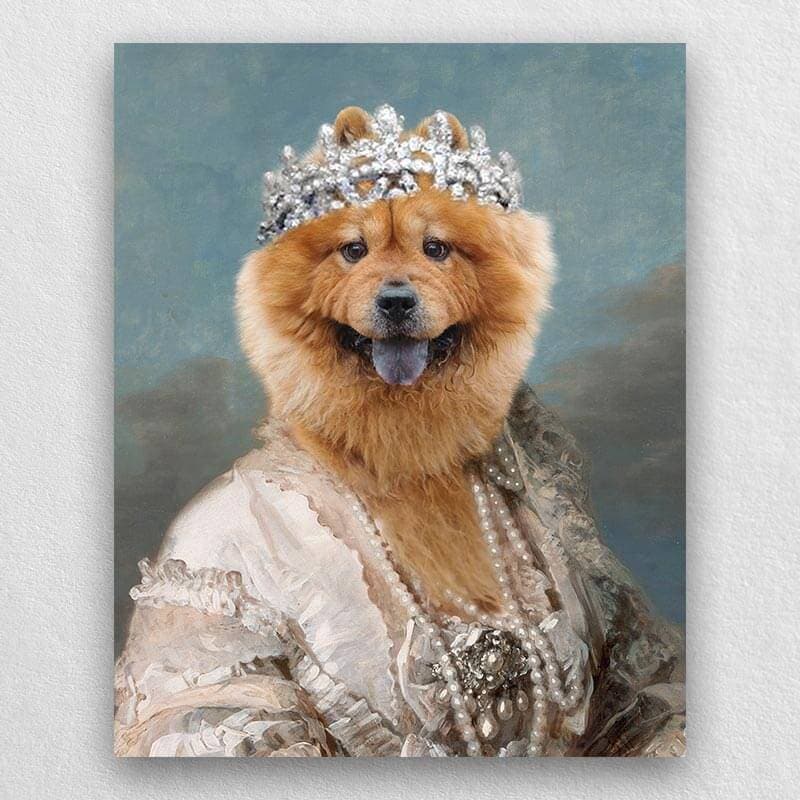 Queen Maria Pet Portrait Funny Cat and Dog Prints Pet Paintings ktclubs.com