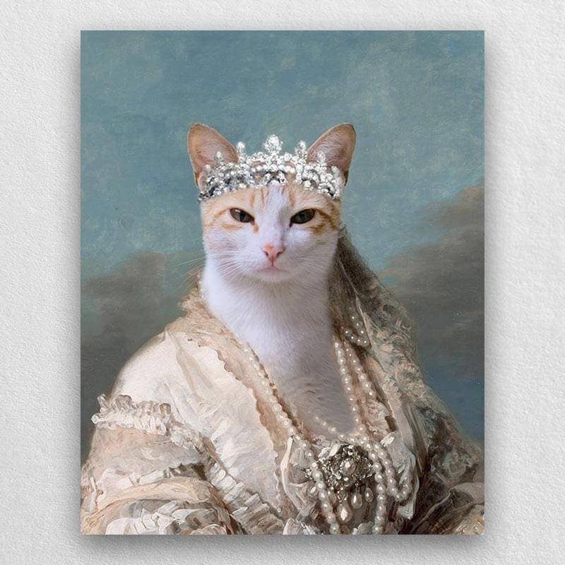 Queen Maria Pet Portrait Funny Cat and Dog Prints Pet Paintings ktclubs.com