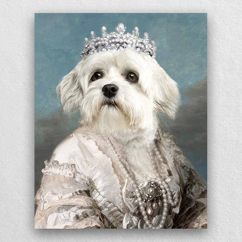 Queen Maria Pet Portrait Funny Cat and Dog Prints Pet Paintings ktclubs.com