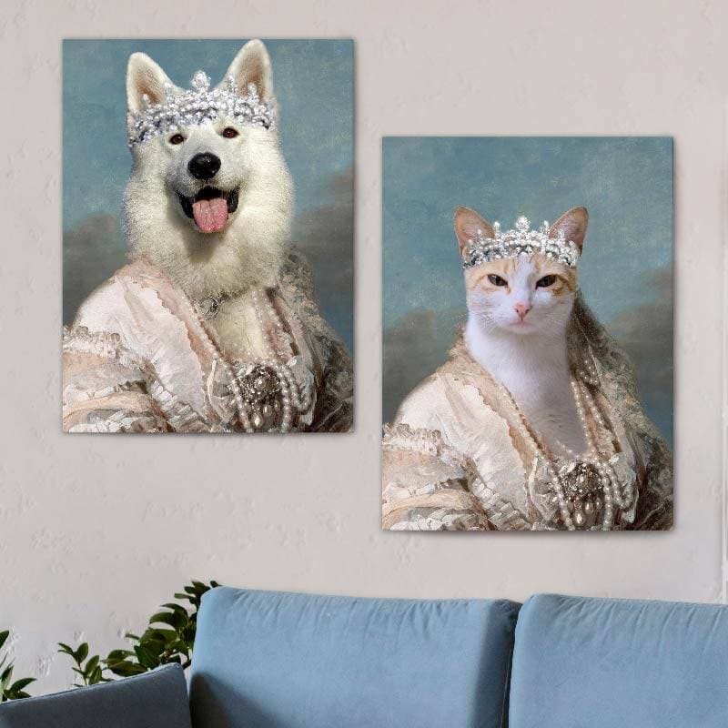 Queen Maria Pet Portrait Funny Cat and Dog Prints Pet Paintings ktclubs.com