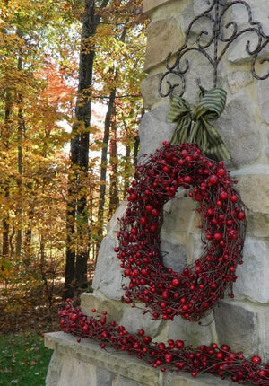 Red Berry Christmas Wreath - Holiday Wreath - Red Wreath - Christmas Wreath - Choose Bow ktclubs.com