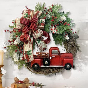 Red Truck Christmas Wreath Door Hanging Christmas Wreath ktclubs.com