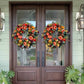 Simulation plant wreath door decoration Autumn pumpkin vine circle door hanging Thanksgiving cane decorations ktclubs.com