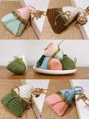 Small dumplings purse gift cartoon cute keychain wool hanging pendant ktclubs.com