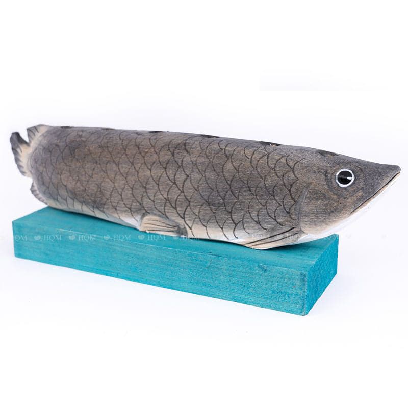 Solid wood hand carved dragon fish pen holder multifunctional creative storage log pen holder ornament gift ktclubs.com