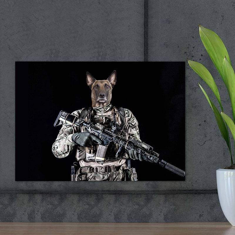 Special Forces Soldier Military Dog Painting Pet Canvas ktclubs.com