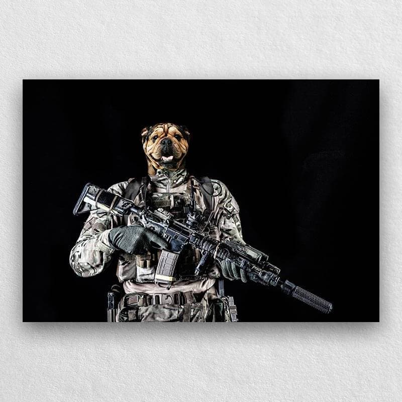 Special Forces Soldier Military Dog Painting Pet Canvas ktclubs.com