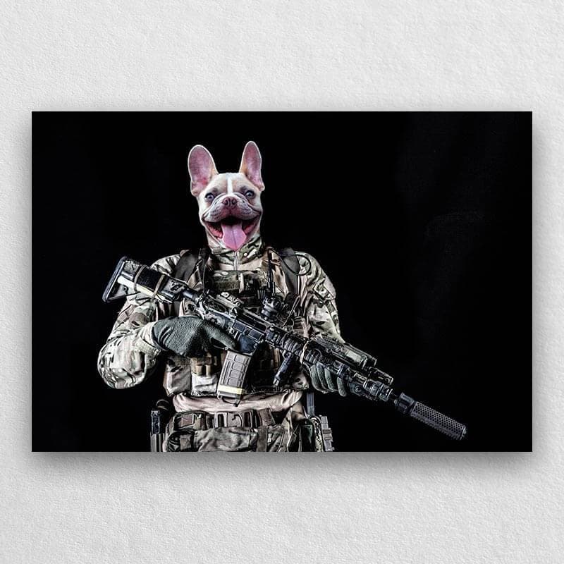 Special Forces Soldier Military Dog Painting Pet Canvas ktclubs.com