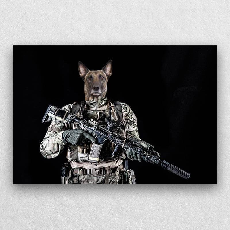 Special Forces Soldier Military Dog Painting Pet Canvas ktclubs.com