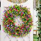 Spring Wreath Spring Simulation Flower Holiday Decoration Wreath Garden Hanging Decoration Door Ring Door Hanging ktclubs.com