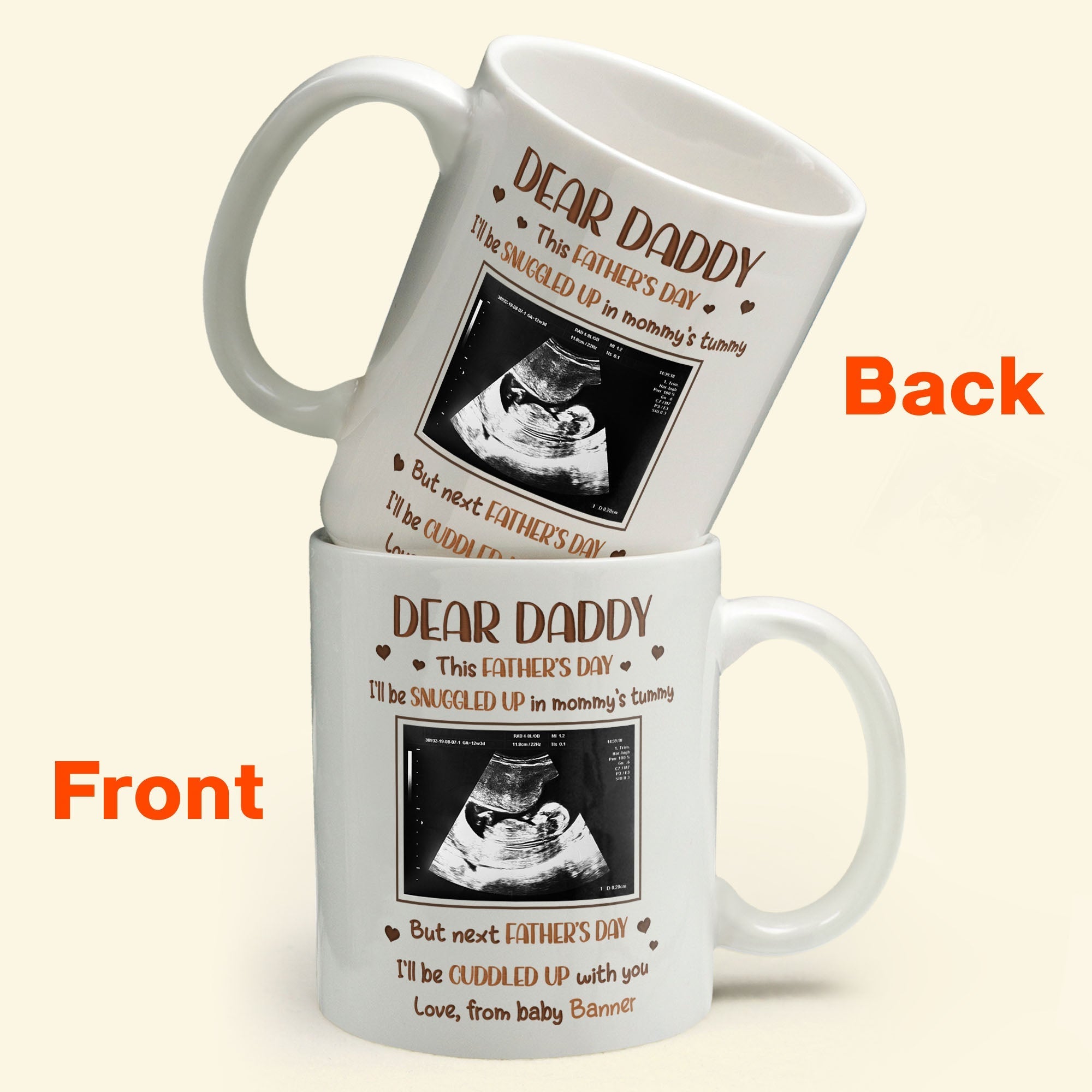 This Father's Day, I'll Be Snuggled Up In Mommy's Tummy - Personalized mug - Father's Day, Birthday, First Father's Day Gift For For Daddy To Be, Gift For Dad, Papa, Father, Daddy - From Bump, Baby