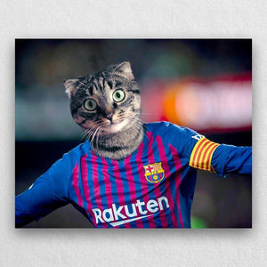 The Cheerful Soccer Star On The Field Dog Or Cat Painting ktclubs.com