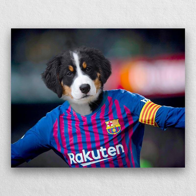 The Cheerful Soccer Star On The Field Dog Or Cat Painting ktclubs.com