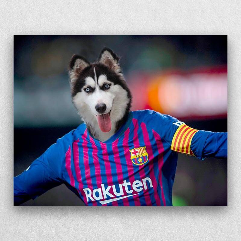 The Cheerful Soccer Star On The Field Dog Or Cat Painting ktclubs.com