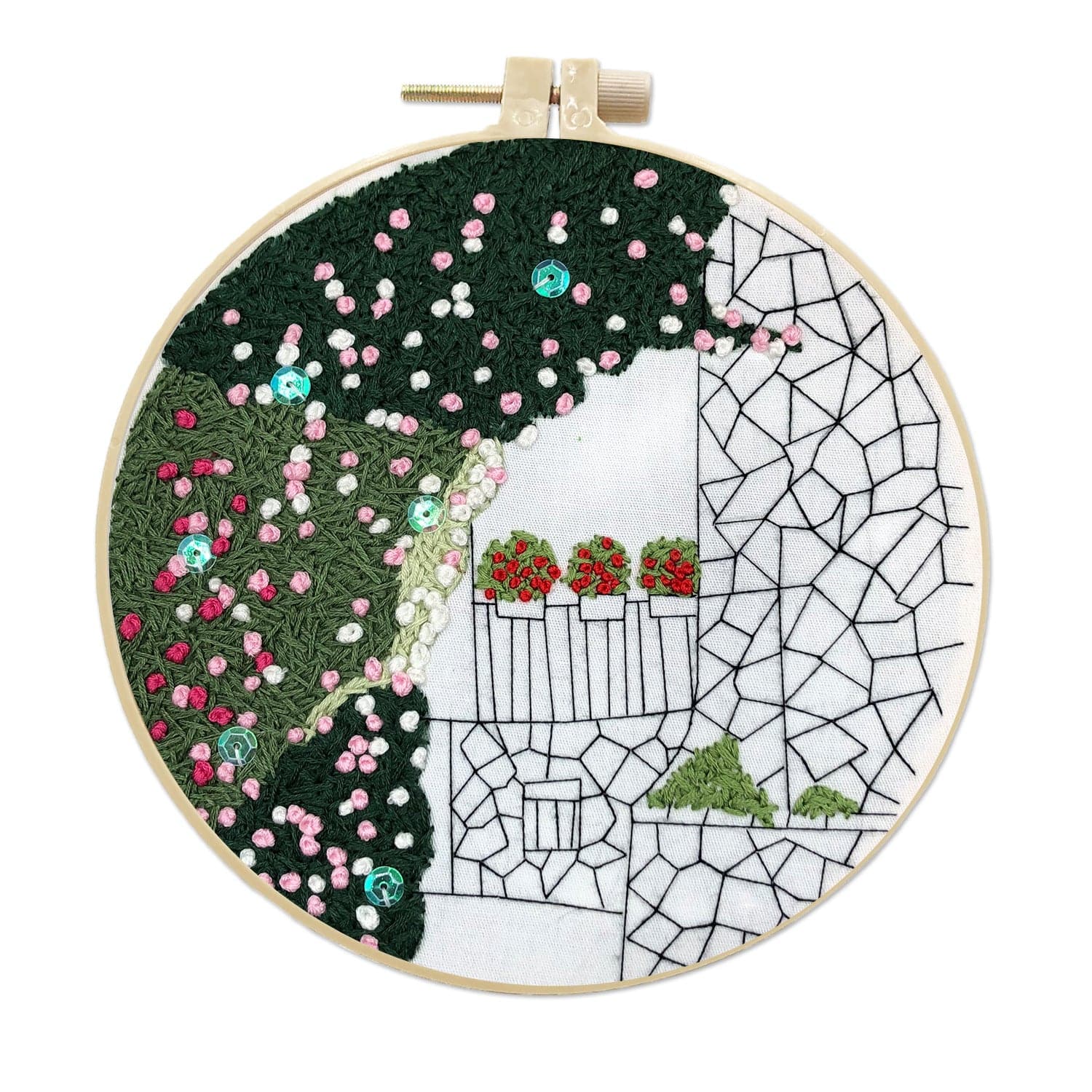 "The Flower on the Corner" - Embroidery ktclubs.com